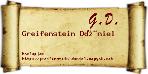 Greifenstein Dániel névjegykártya